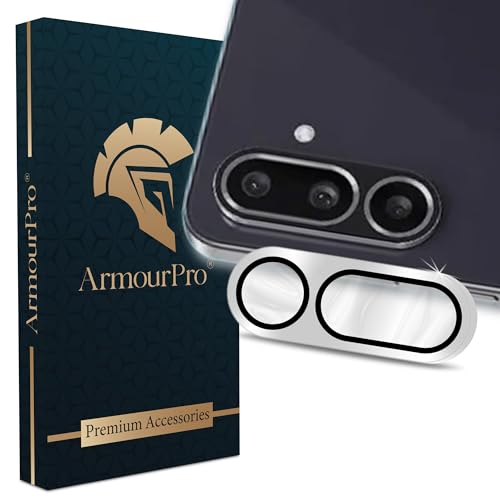 Image of ArmourPro Camera Lens Tempered Glass for Samsung Galaxy M36 Tough HD Individual Aluminum Alloy Rings 9H Camera Cover, Scratch-Resistant,Camera Lens Protection| Silver, 1 Pack