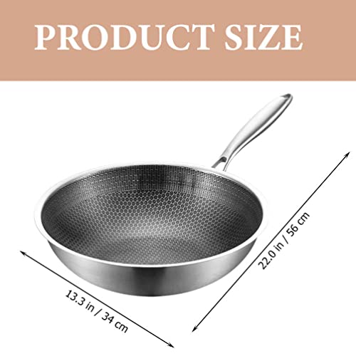 Wok antiadherente de acero inoxidable con textura panal miniatura 6