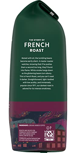 Image of Starbucks Dark French Roast Ground Coffee, 12 Ounce (Pack of 3)