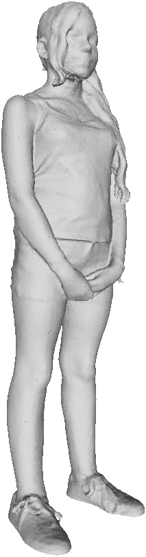 Printle C Kid 132-Girl Standing Facing Forward with her Hands Clasped Ahead Sporting a Long Side-Swept Hairstyle Figure for Dioramas and Model Train Sets Choose Your Scale