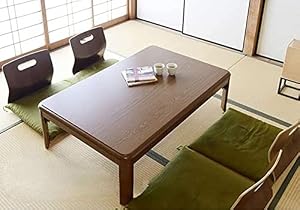 こたつテーブル 120×80cm 長方形 家具調 リビング電気暖房器具 こたつヒーター付き おしゃれ 木目調 ブラウン 和モダン テレワーク 在宅勤務 学習机 デスク 多機能 省スペース ラウンドコーナー [並行輸入品]