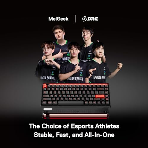 Image of MelGeek MADE84 Ultra+ Wired Gaming Keyboard, Magnetic Keyboard with Hall Effect, 75% Compact Rapid Trigger, Hot-Swappable, RGB Snap Tap & Adjustable Actuation, Online HIVE Custom, Aluminum Case-Red