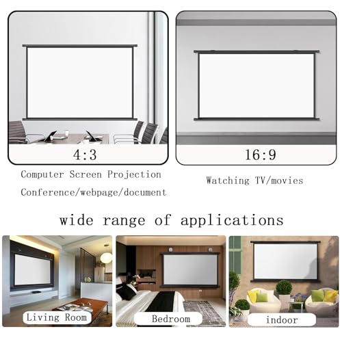 Pantalla para proyector 72 pulgadas 4:3 enrollable miniatura 6