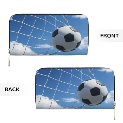 Soccer (1) Printed Zip Around Long Wallet For Women Men Pu Leather Clutch Purse,Card Holder, Coin Pocket Stylish Travel Leather Billfold For Daily Use & Gifting3