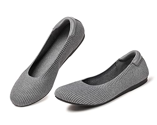 Image of Frank Mully Women's Ballet Flat Shoes Knit Dress Shoes Round Toe Slip On Ballerina Flats for Woman Low Wedge Comfort Soft