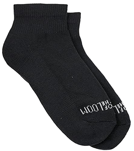 Fruit of the Loom Girls' 10-Pair Everyday Soft Ankle Socks, Black/Multi, Shoe Size 10.5-43