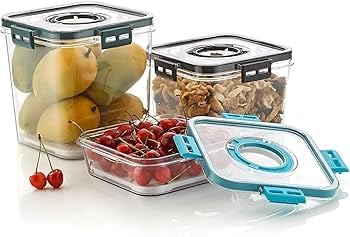 Image of Airtight Kitchen Storage Container Set, BPA Free Plastic Food Storage Boxes, Leak Proof & Stackable, Transparent Containers for Rice, Flour, Grains & Snacks(1400 ml)(Pack of 1)