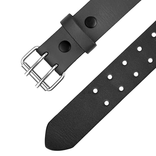 PBF Heavy Duty Leather Work Belt for Men – 1.75 Inch Wide Double Prong Casual Belt for Jeans and Work Pants3
