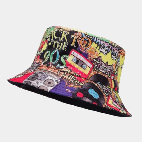 Image of Quanhaigou Bucket Hat for Men Women,Packable Reversible Printed Sun Hats,Fisherman Outdoor Summer Travel Hiking Beach Caps