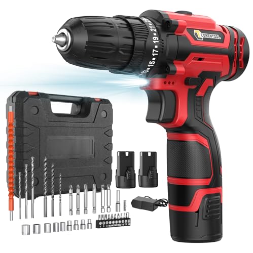 Conentool 12V Cordless Drill Driver Set, Electric Screwdriver with 2X 2000mAh Batteries, 35 N.m Max Combi Drill, 25+1 Torque Power Drills, Cordless Screwdriver with 36PCS Drill Bits Conentool 12V Cordless Drill Driver Set, Electric Screwdriver with 2X 2000mAh Batteries, 35 N.m Max Combi Drill, 25+1 Torque Power Drills, Cordless Screwdriver with 36PCS Drill Bits