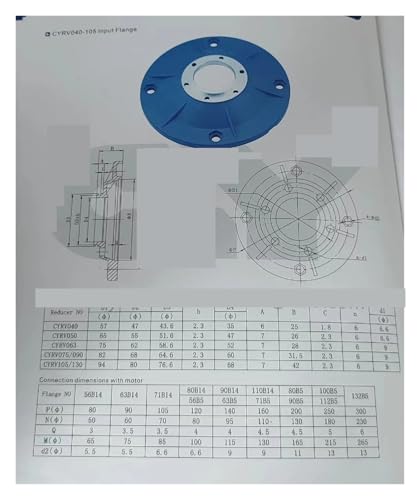 Brida NMRV040 64x64 para reductor de tornillo sin fin 56B5 63B5 71B5 5