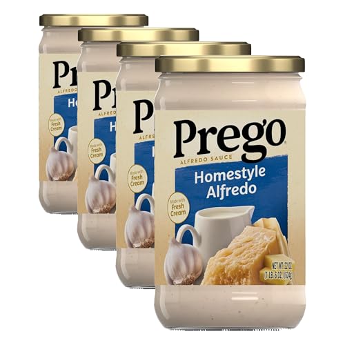 Prego Homestyle Alfredo Pasta Sauce,22 oz Jar,(Pack of 4)