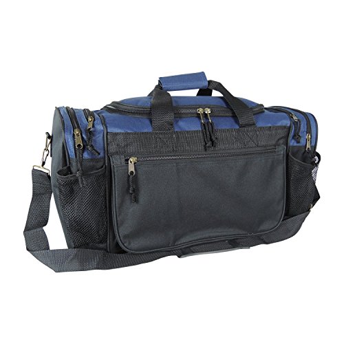 Dalix 20 Inch Sports Duffle Bag with Mesh and Valuables Pockets, Navy Blue Dalix 20 Inch Sports Duffle Bag with Mesh and Valuables Pockets, Navy Blue