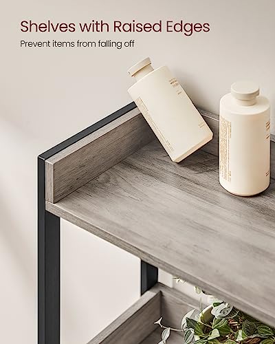 Image of VASAGLE Over The Toilet Storage, 3-Tier Bathroom Organizer with 4 Hooks
