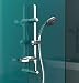 Produktbild EISL Duschset VARIABILE, Duschkopf mit Schlauch und Halterung, 5 Strahlarten, ideal zum Nachrüsten durch Nutzung vorhandener Bohrlöcher, komplettes Montageset Chom DX7003CS, Chrom