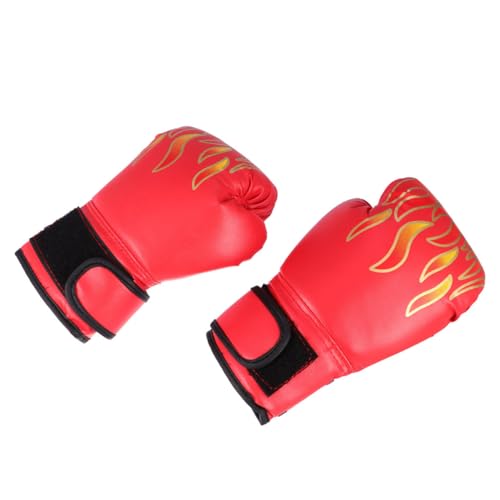 Guantes de boxeo de PU rojo resistentes para el entrenamiento diario de sparring