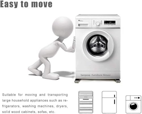 Image of Washing Machine Refrigerator Mobile Base, Washing Machine Stand Multi Functional Movable Adjustable Base, Appliances Roller Pairs Heavy Duty, for Dryer and Refrigerator