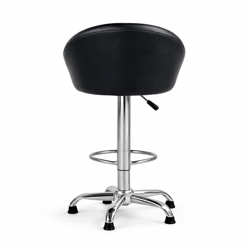 Image of LAVKUSH Sales | 446 Premium Bar Chair (Black) | Ergonomic Mid-Back Revolving Counter Stool with Deep Padded Cushion | Adjustable Gas-Lift Swivel Chair