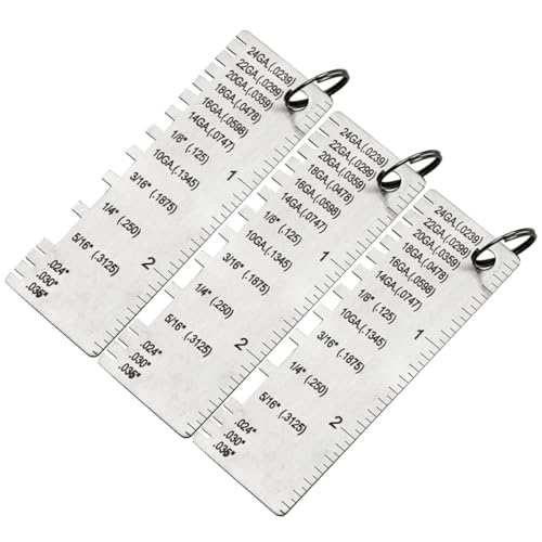 GANAZONO Set de 3 Piezas Calibrador de Espesor para Soldadura Herramienta Precisa para Medición Rápida del Espesor de Soldadura con Números para Lectura Fácil miniatura 1