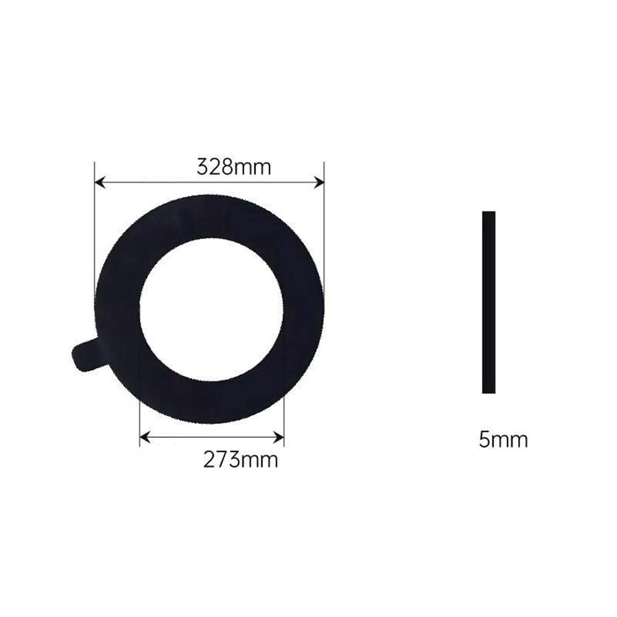 1 Stück EPDM-Flanschdichtung, 273 x 328 x 5mm