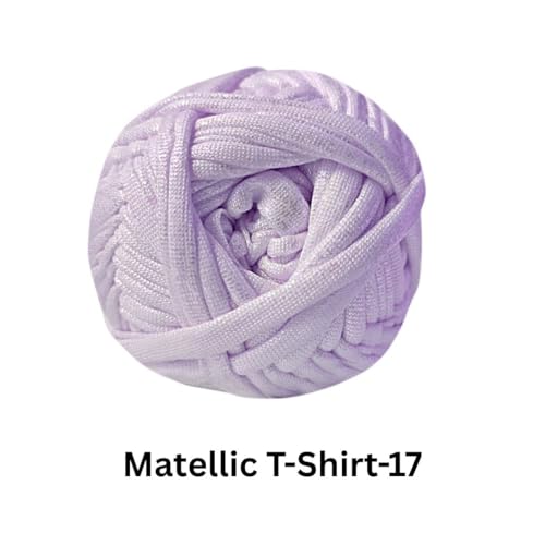 Image of VCR Shine Light Purple Metallic T-Shirt Yarn, 100 Grams, 100% Metallized Craft Yarn, Pack of 1 Yarn, Suitable for Handbags, Tote Bags and Sling Bags