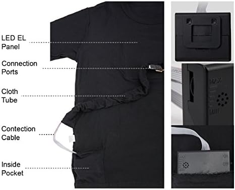 SOOOEC LED T-Shirt Sound Activated Equalizer T Shirt Light Up for Halloween EDM Party Hiphop Cosplay Concert Costume Birthday Gift