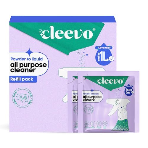 Cleevo All- Surface Cleaner- 1 Litre Refill Pack | Plant-based Powerful Surface Cleaning Liquid for Tough Stains | Non-toxic Stain Remover for Home Surfaces Cleaning | Multi Surface Cleaner (Lavender)