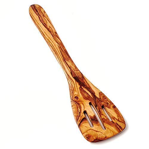 das Olivenholzbrett® Pfannenwender, dreifach Schlitz 30cm