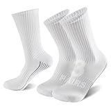 Sunew 3 Pairs Casual Crew Viscose Made from Bamboo Socks,Indoor Sport Athletic Moisture Wicking Crew Sock Home Training Mid Calf Sweaty Socks for Hiking Running Fitness Workout White XL