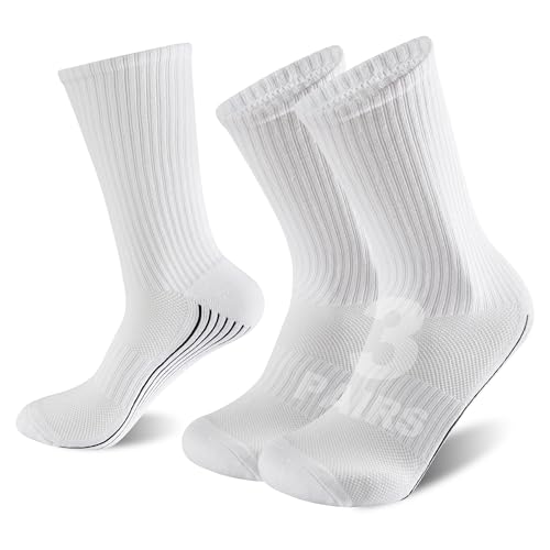 Sunew 3 Pairs Casual Crew Viscose Made from Bamboo Socks,Indoor Sport Athletic Moisture Wicking Crew Sock Home Training Mid Calf Sweaty Socks for Hiking Running Fitness Workout White XL