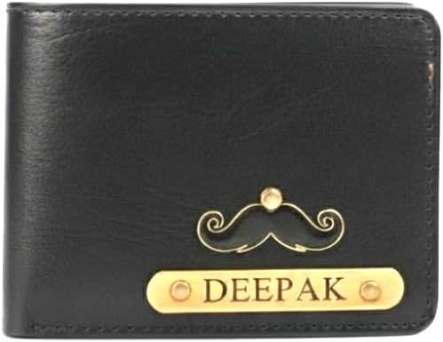 Men's Artificial Leather Personalized Wallet Gift for Men/Gift for Love/Gift for Husband (Black)