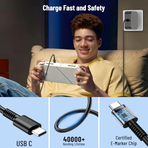 Image of 65W 60W USB C Charger Compatible with ROG Ally X /Steam Deck /Legion Go S