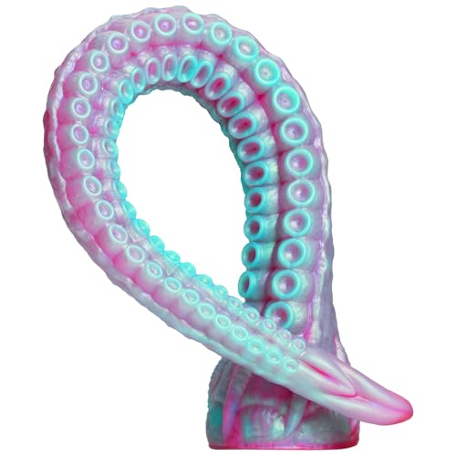 Wakelust 40CM Flüssiges Silikon Dildo Monster Fantasy Dildo mit Starkem Saugnapf Realistischer Oktopus-Tentakel Dildo für Sie G-Punkt Anal Plug Erotik Sexspielzeug für Männer Frauen Paare(LilaBlau)