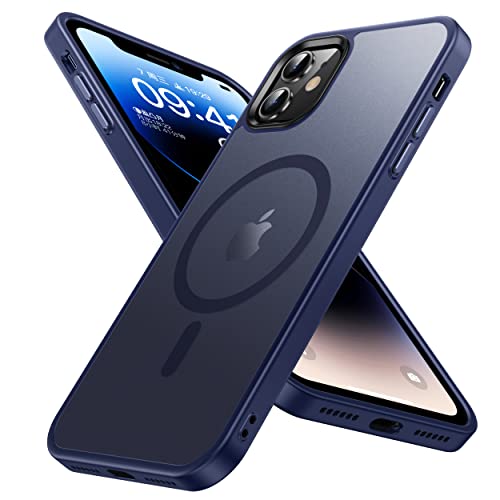 Olialia Strong Magnetic Case For Iphone 11, [Compatible With Magsafe] [Military Drop Protection] Skin-Friendly Touch Shockproof Protective Slim Phone Cover 6.1 Inch (B-Blue) #TOP1