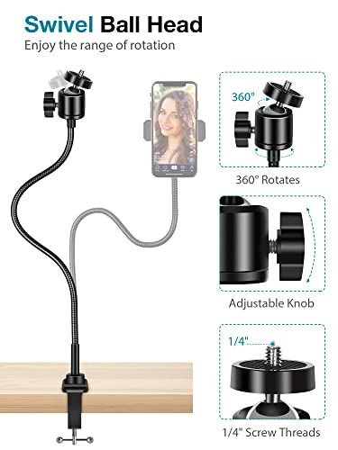 InnoGear 25 Inch Webcam Stand, Flexible Cell Phone Stand Desk Mount Camera Stand Gooseneck for Logitech Webcam BRIO C920 C920S C922 C922x C925e... - Image 5