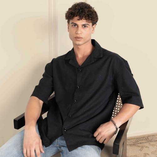 Image of Aatman Men's Half Sleeve | Casual | Box Fit | Cuban Collar Shirt
