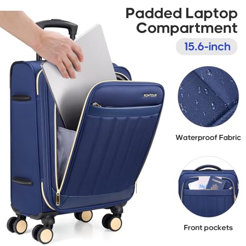 Softside Carry On Luggage 20 Inch Expandable Carry On Luggage 22x14x9 Airline Approved with Spinner Wheels & TSA Lock, Waterproof Large Capacity Suitcase Travel Bag for Men and Women2