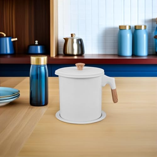 Recipiente para grasa de acero inoxidable con tapa de madera premium 5
