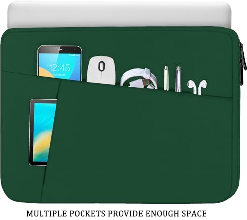 Image of 15.6 inch Laptop Case, Shockproof Protective Computer Carrying Cover with Front Pocket, Briefcase Handbags Laptop Bag for 15.6 inch HP, Dell, Acer, Asus, Notebook, Dark Green