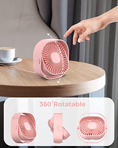 Rjvw Small Usb Desk Fan,3 Speeds Portable Table Fan, 4 Inch Personal Mini Fan,Small Cooling Fan By Usb Plug In, 360°Rotatable Silent Desktop Fan For Home Office Bedroom Dorm Indoor Outdoor Summer Gift #TOP5
