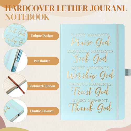 Image of Funnymoom 7 Pcs Christian Gift Set for Women Men Faith Religious Nativity Baptism Church Bible Spiritual for Christmas(Blue)