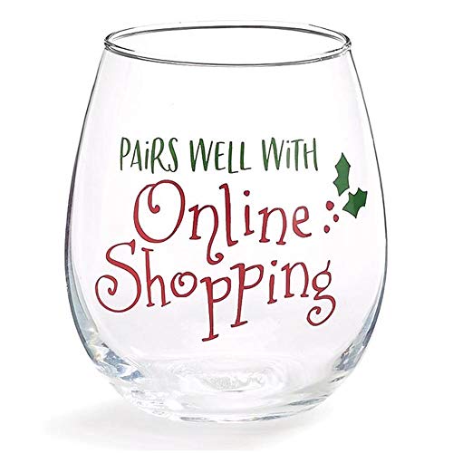 Taça de vinho sem haste festiva (combina bem com compras online)
