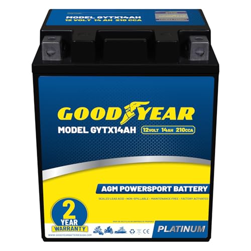 Goodyear GYTX14AH 12V 14Ah AGM Battery for Motorcycle & ATV
