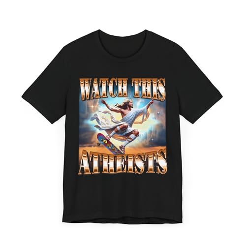 T-shirt humour athée original avec imprimé chrétien drôle et graphique style bootleg pour jeune