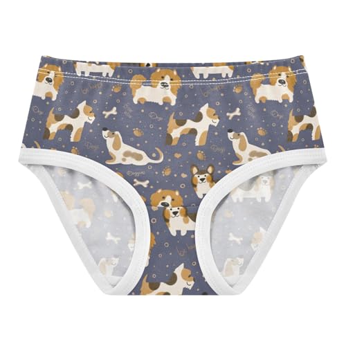 Wusikd Dogs Girls' Underwear Cotton Blue Girls Briefs Soft Toddler Underwear 8T