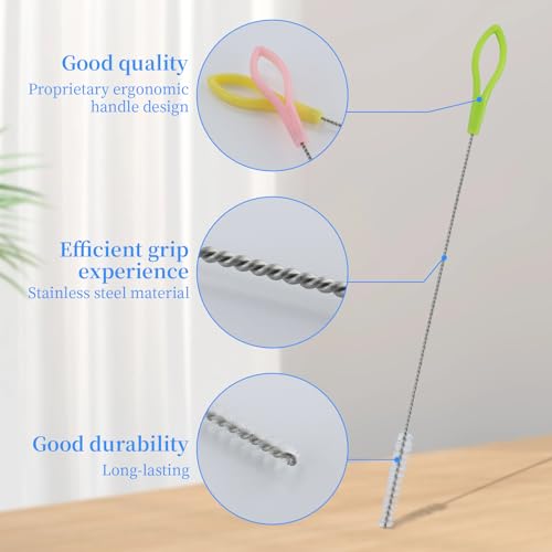 Strohbürsten, 10 Stück Strohhalm Reinigungsbürsten, Strohbürsten aus Edelstahl, Strohhalm Bürste, Reagenzglasbürsten, Strohrohrreiniger