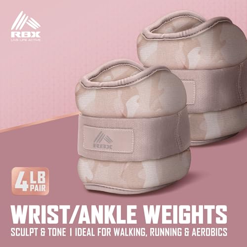 Image of RBX Wrist & Ankle Weights Set, Adjustable Comfort Fit for Training & Toning