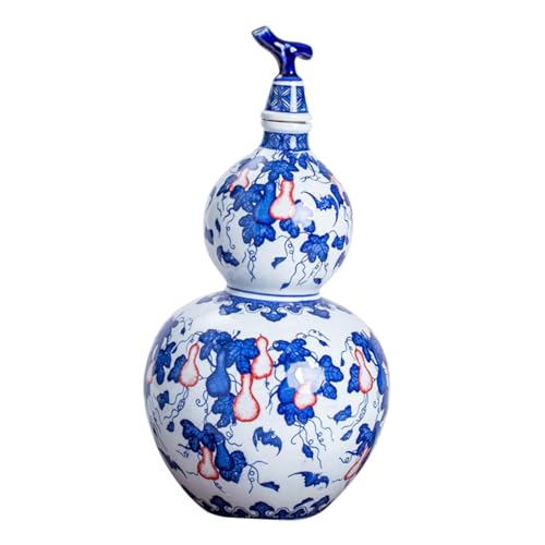 VINTORKY Botella De Cerámica Para Licor Vacía Retro Azul y Blanca Para Guardar Vid El Hogar Botella De Cerámica Para Licor