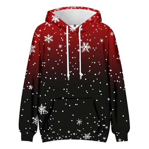 Ymosrh Men's Ugly Christmas Hoodies Pullover Long Sleeve Xmas Printed Hooded Sweatshirts with Pocket, M-4XL2