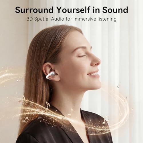 Image of TCL CrystalClip Open Ear Clip-On Earbuds, 5.5g Ultra-Light Open Ear Wireless Earbuds with Deep Bass & 3D Spatial Sound, Clear Calls, Dual-Device Switching, 36H Playtime, IPX4 Waterproof, Lunar White